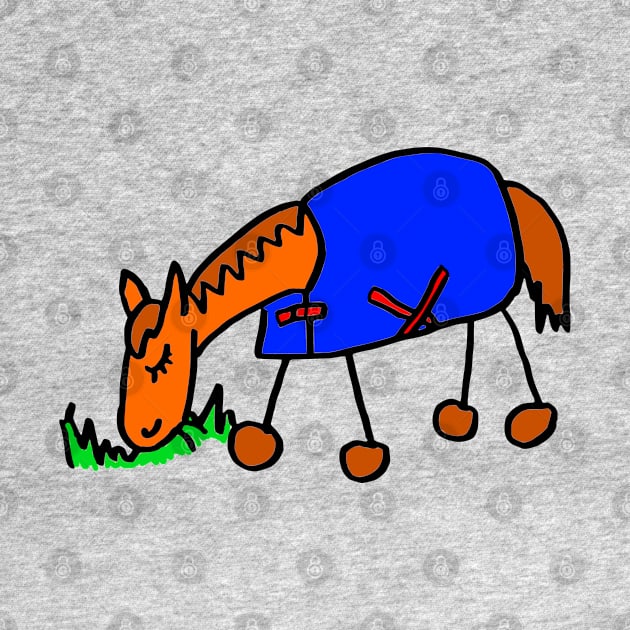 Cartoon Horse in Rug Grazing by Michelle Le Grand